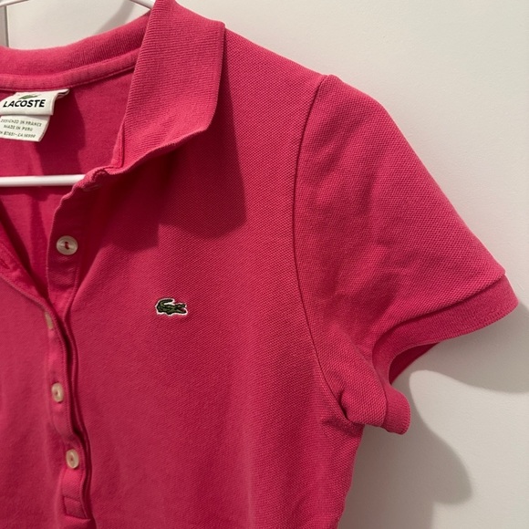 Lacoste Hot Pink Classic Polo Size 38 Women’s Vintage Y2K - Picture 7 of 9